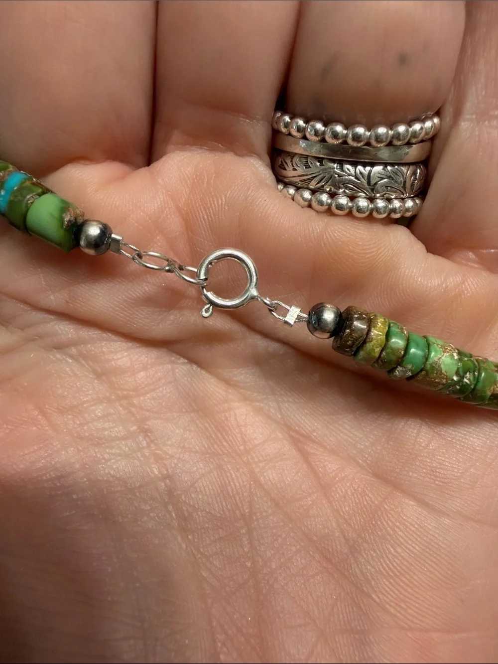 Native Sterling Silver Stamped Barrel Bracelet